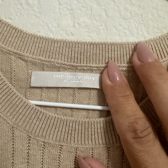 NWOT One Grey Day Collin’s Knit Dress in Sand - Picture 3 of 5
